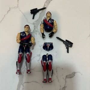 Vintage GI Joe 1985 Crimson Guard Commanders Tomax and Xamot w/ 2 Weapons Hasbro